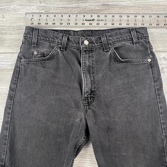 VTG Levis 505 Jean Shorts Mens 32 Black Orange Tab Made in USA EUC - Picture 2 of 6